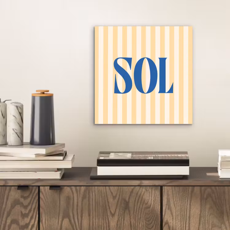 Blauw - Geel - Strepen - Sol aluminium wit klein -sfeer1