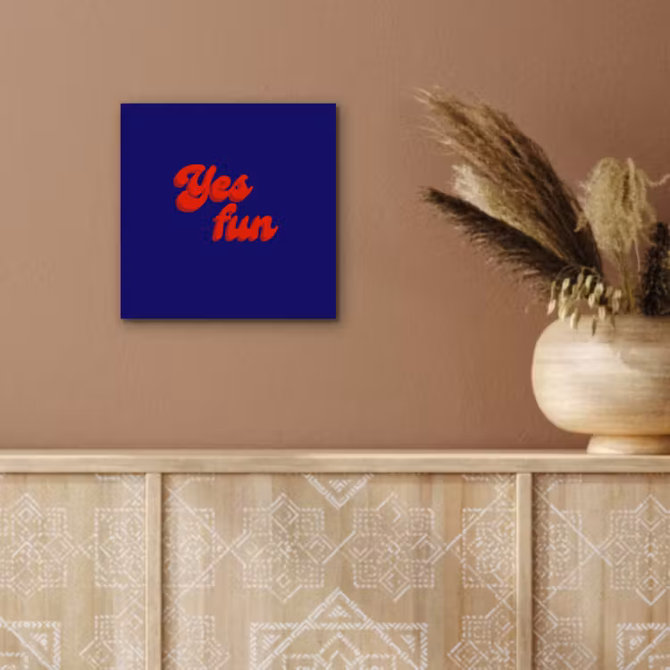 Blauw - Rood - Yes fun - 3D aluminium wit klein -sfeer4