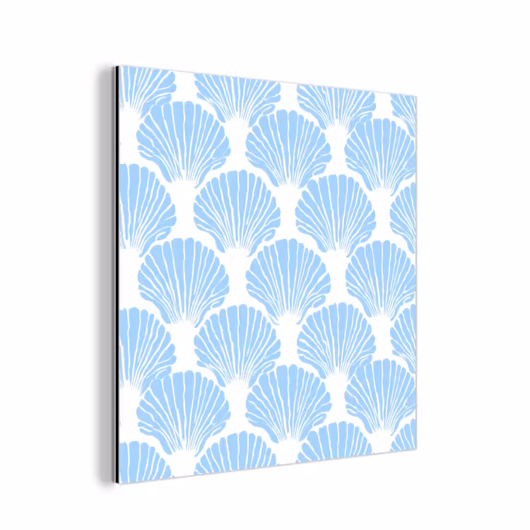 Blauw - Wit - Schelpen - Grafisch - Structuur aluminium wit klein 46 -3d