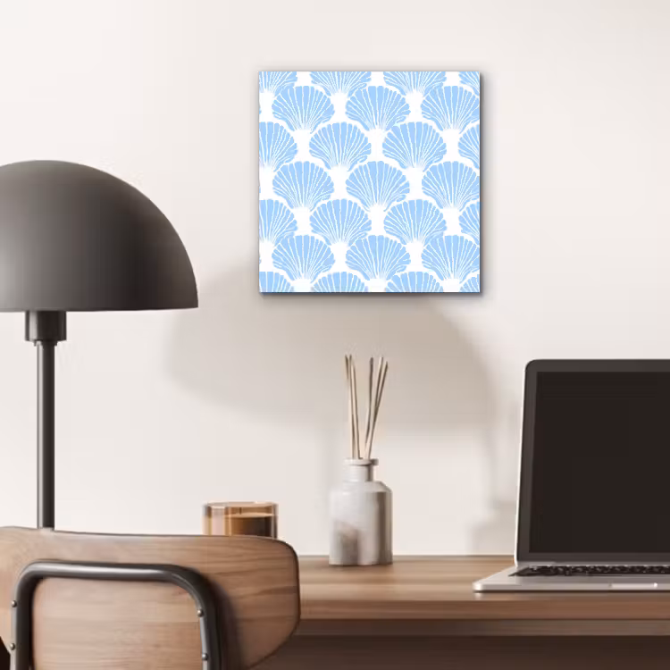Blauw - Wit - Schelpen - Grafisch - Structuur aluminium wit klein 46 -sfeer5
