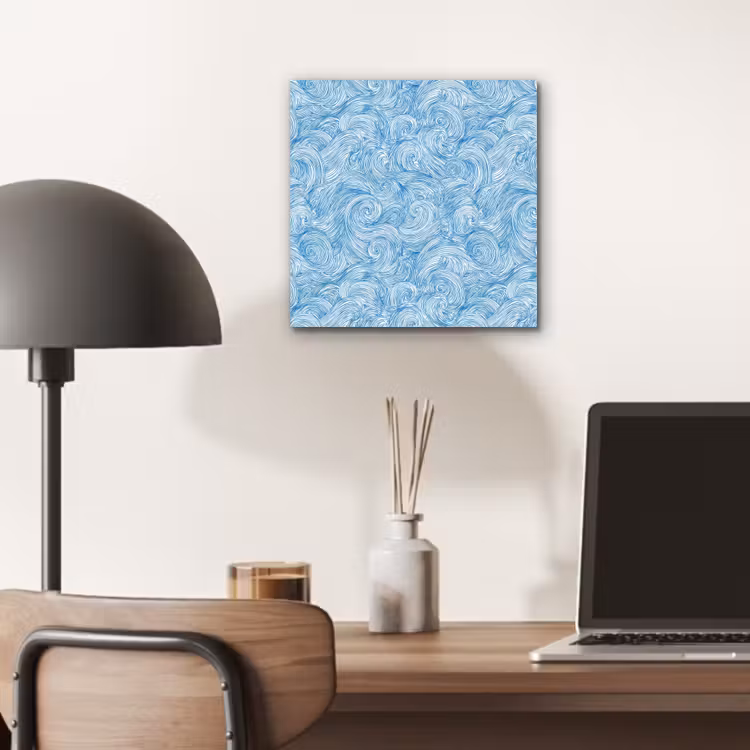 Blauw - Wit - Spiraal - Golven - Lijnen aluminium wit klein 46 -sfeer5