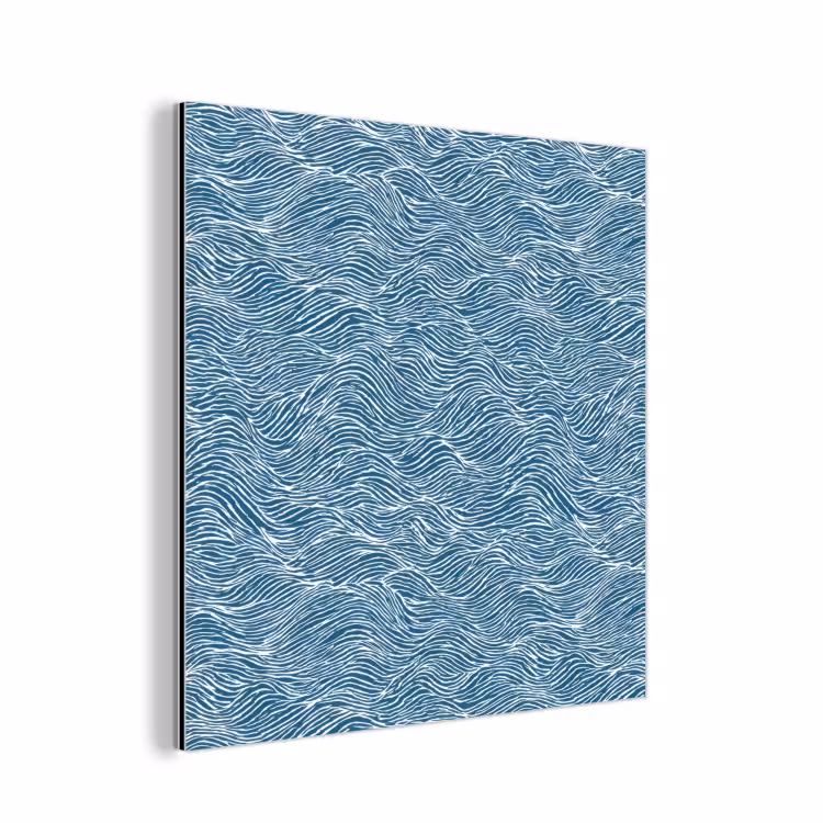 Blauw - Wit - Golven - Getekend - Textuur aluminium wit klein 46 -3d