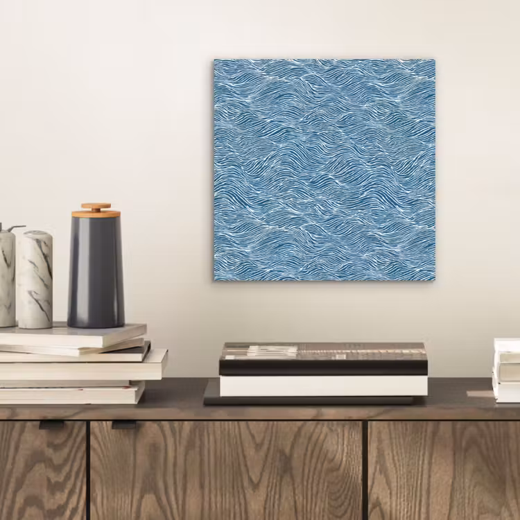 Blauw - Wit - Golven - Getekend - Textuur aluminium wit klein 46 -sfeer1