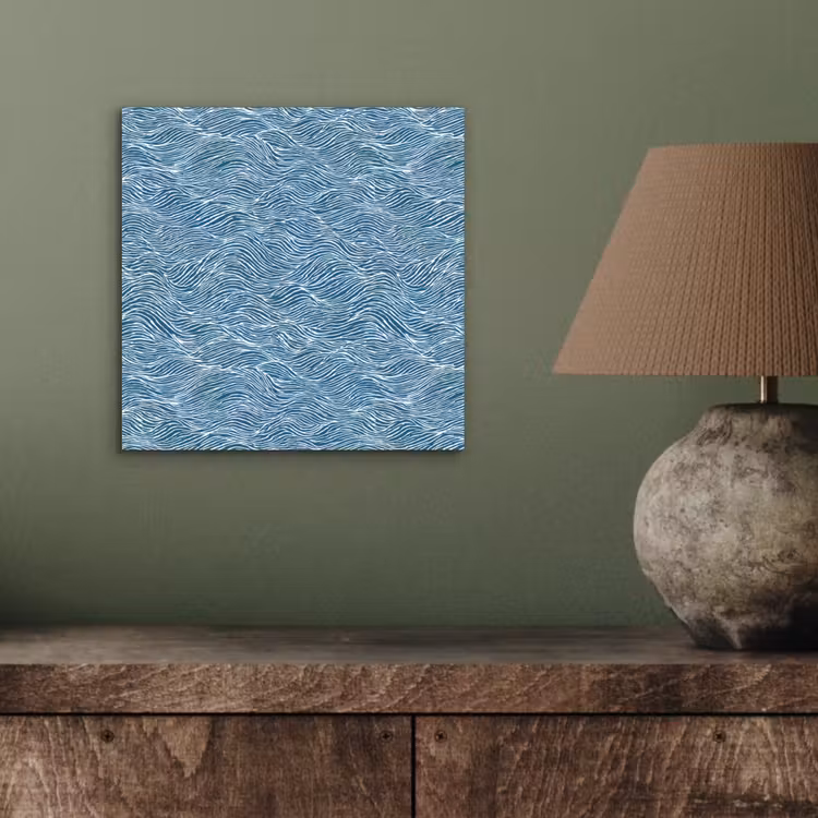 Blauw - Wit - Golven - Getekend - Textuur aluminium wit klein 46 -sfeer2