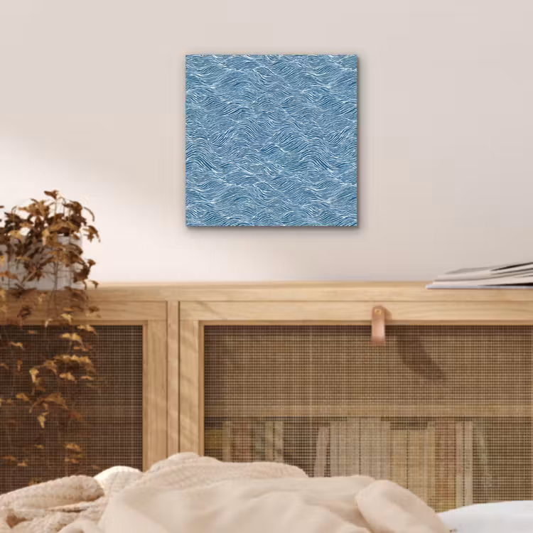 Blauw - Wit - Golven - Getekend - Textuur aluminium wit klein 46 -sfeer3