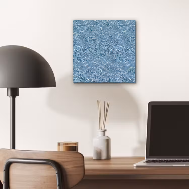 Blauw - Wit - Golven - Getekend - Textuur aluminium wit klein 46 -sfeer5