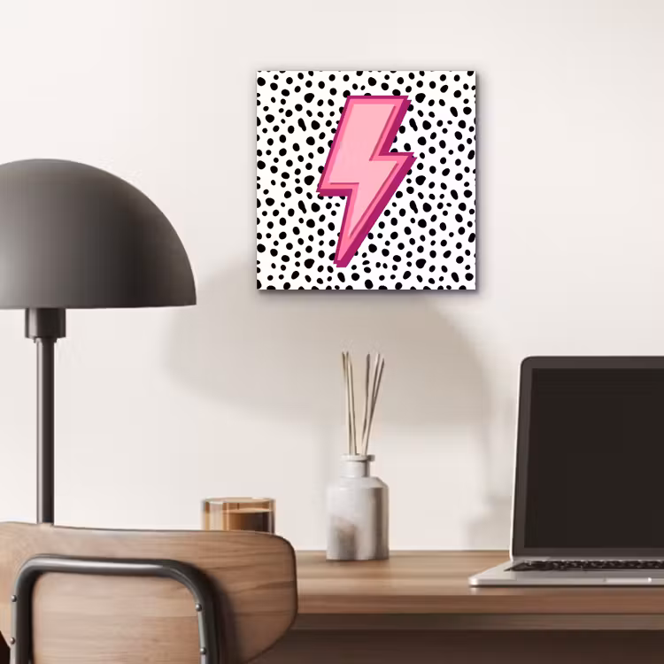 Bliksem - Roze - Stippen aluminium wit klein -sfeer5