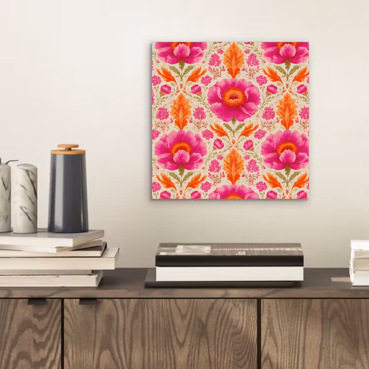 Bloemen - Barok - Roze - Oranje aluminium wit klein 46 -sfeer1