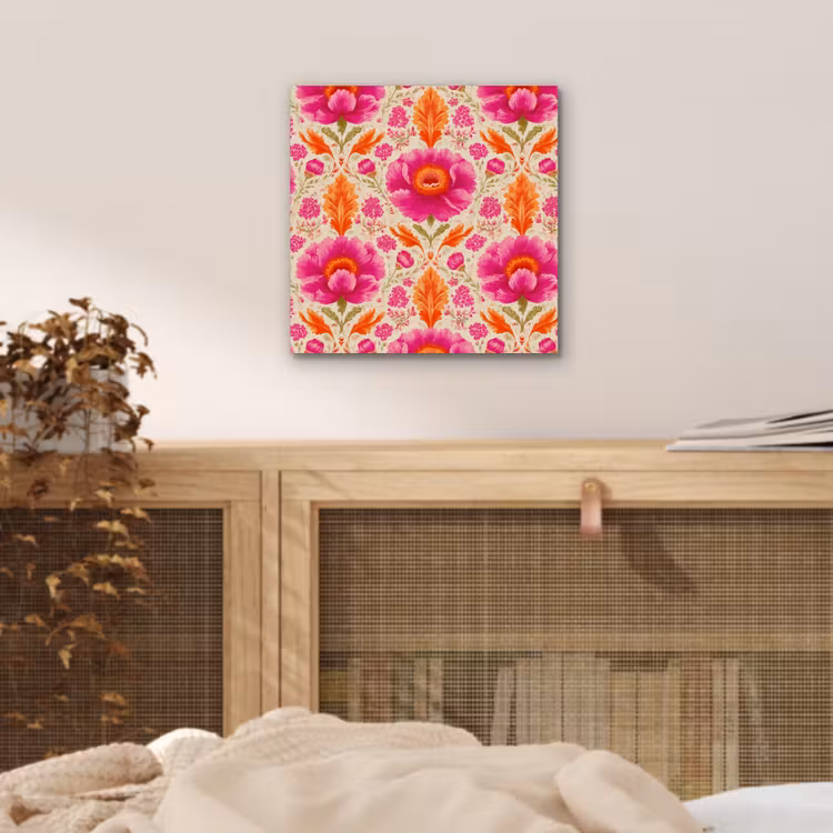 Bloemen - Barok - Roze - Oranje aluminium wit klein 46 -sfeer3