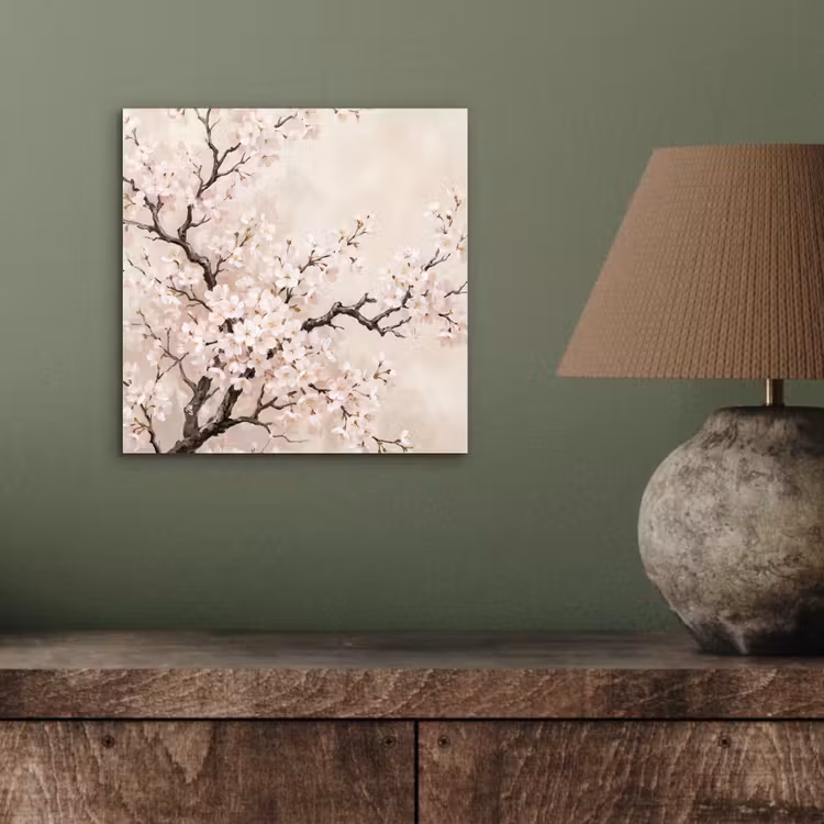 Bloesem - Illustratie - Taupe aluminium wit klein -sfeer2