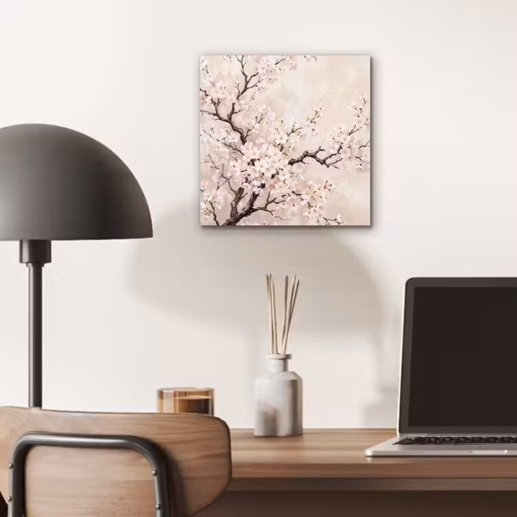 Bloesem - Illustratie - Taupe aluminium wit klein -sfeer5