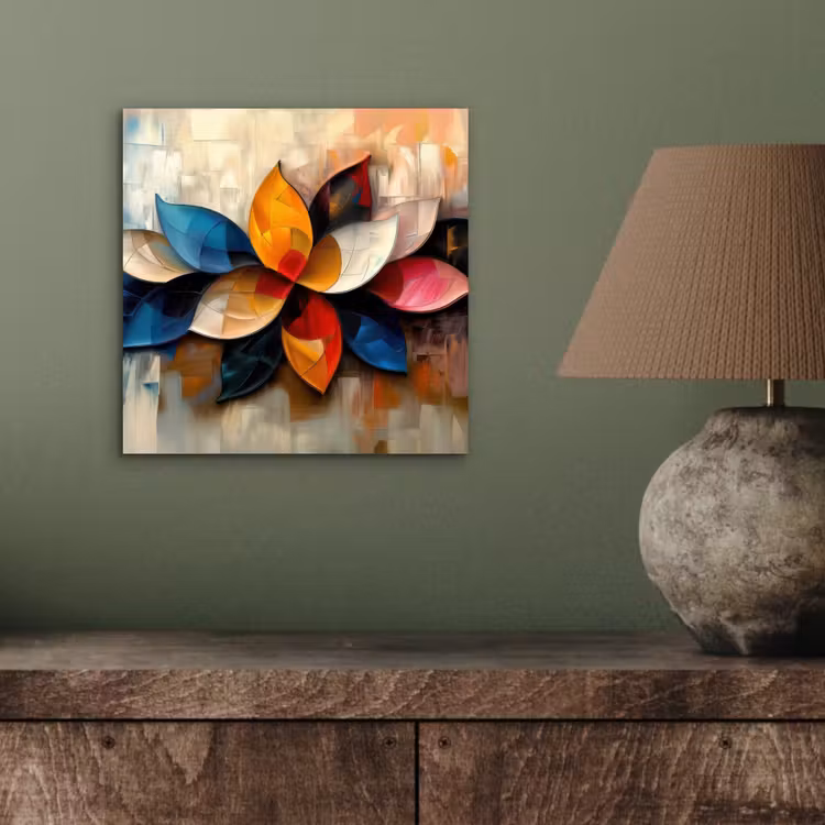 Bloem - Abstract - Kleurrijk - Bladeren aluminium wit klein -sfeer2