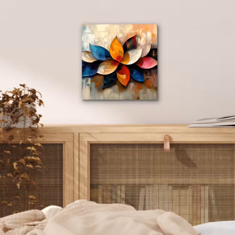 Bloem - Abstract - Kleurrijk - Bladeren aluminium wit klein -sfeer3