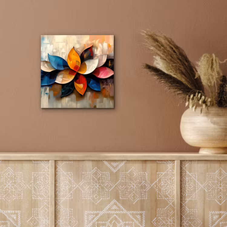 Bloem - Abstract - Kleurrijk - Bladeren aluminium wit klein -sfeer4