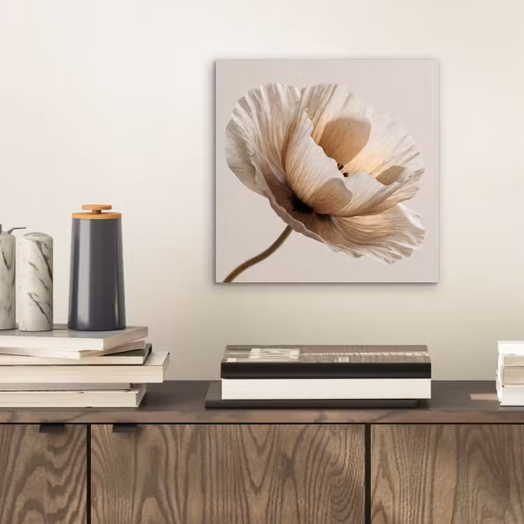 Bloem - Beige - Crème aluminium wit klein -sfeer1
