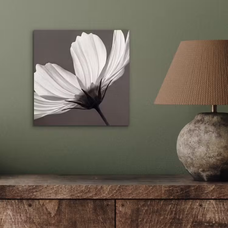 Bloem - Minimalistisch - Zwart - Wit aluminium wit klein -sfeer2