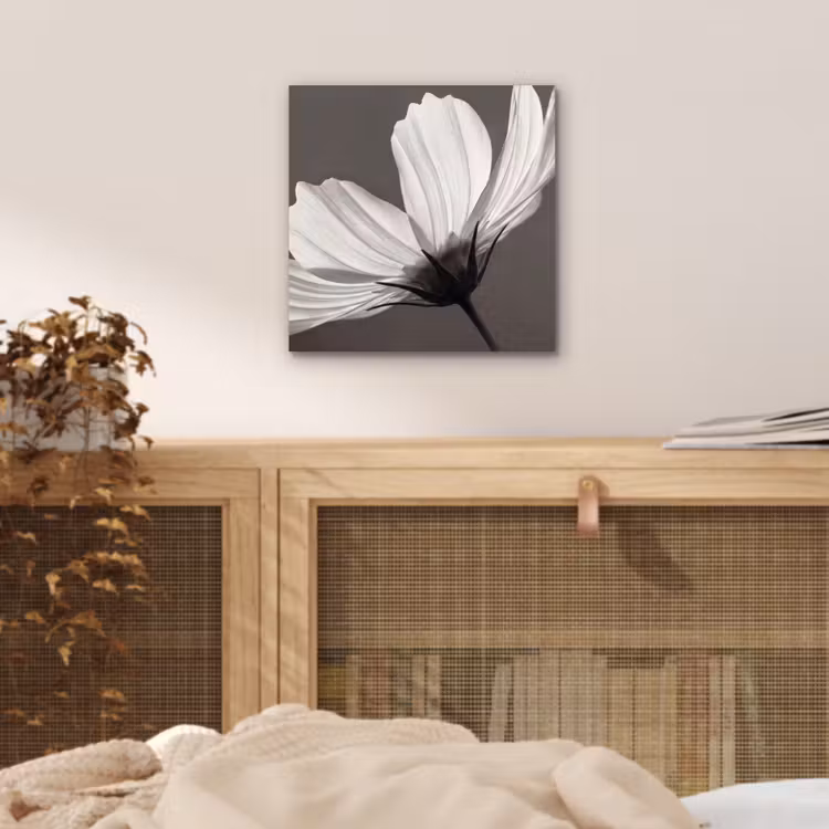 Bloem - Minimalistisch - Zwart - Wit aluminium wit klein -sfeer3
