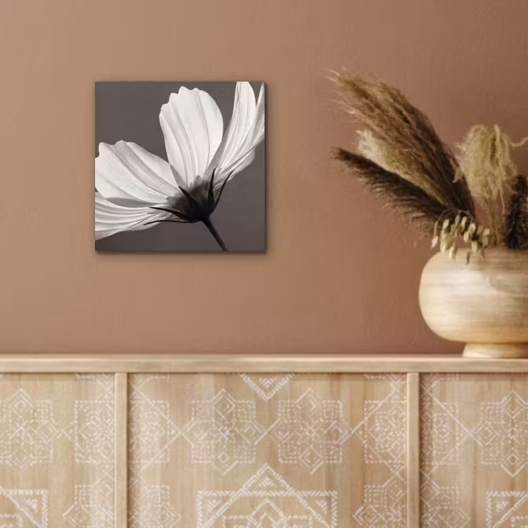 Bloem - Minimalistisch - Zwart - Wit aluminium wit klein -sfeer4