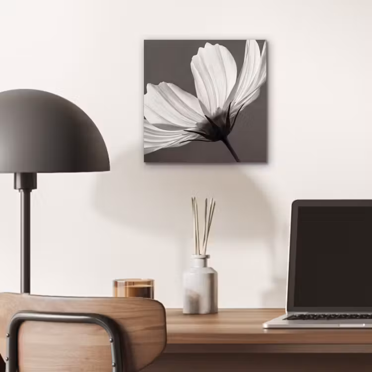 Bloem - Minimalistisch - Zwart - Wit aluminium wit klein -sfeer5