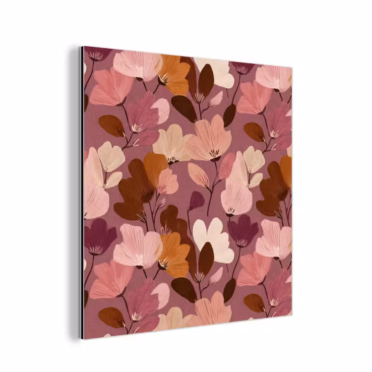 Bloem - Patroon - Roze aluminium wit klein 46 -3d