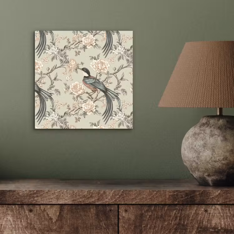 Bloem - Vogel - Kleurrijk aluminium wit klein 46 -sfeer2