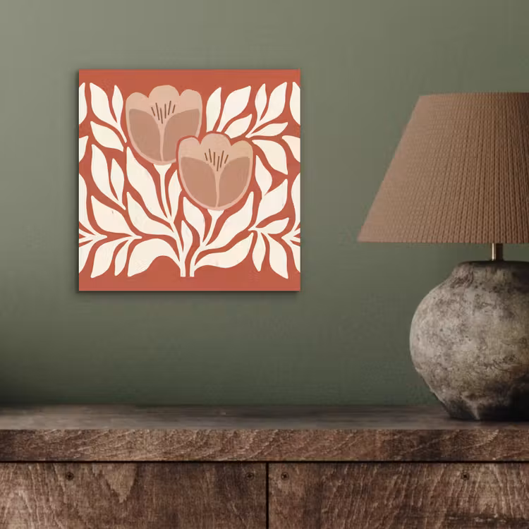 Bloemen - Abstract - Modern - Beige - Natuur aluminium wit klein -sfeer2