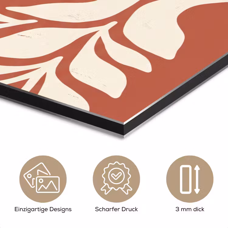 Bloemen - Abstract - Modern - Beige - Natuur aluminium wit klein -closeup_DE