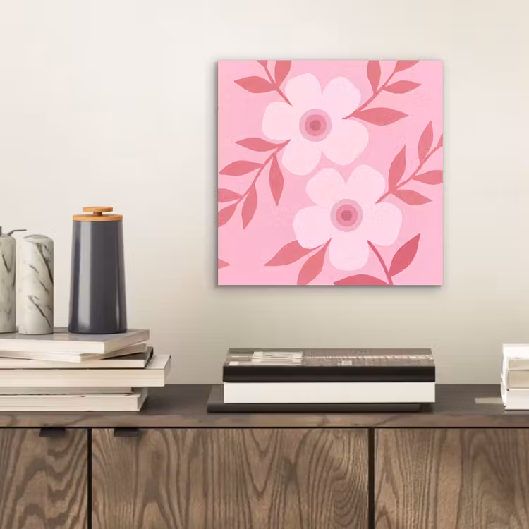 Bloemen - Abstract - Modern - Roze - Natuur aluminium wit klein -sfeer1
