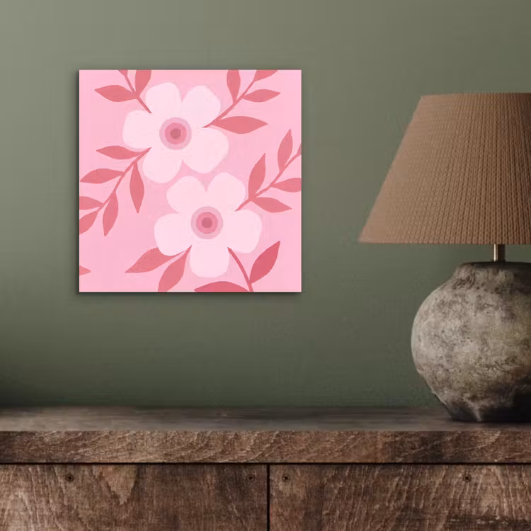 Bloemen - Abstract - Modern - Roze - Natuur aluminium wit klein -sfeer2