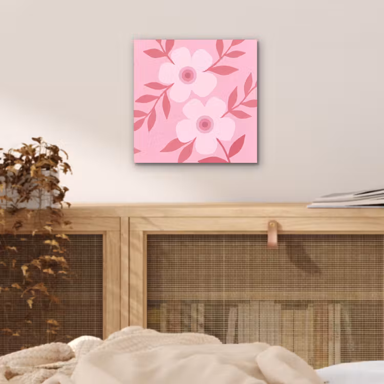 Bloemen - Abstract - Modern - Roze - Natuur aluminium wit klein -sfeer3