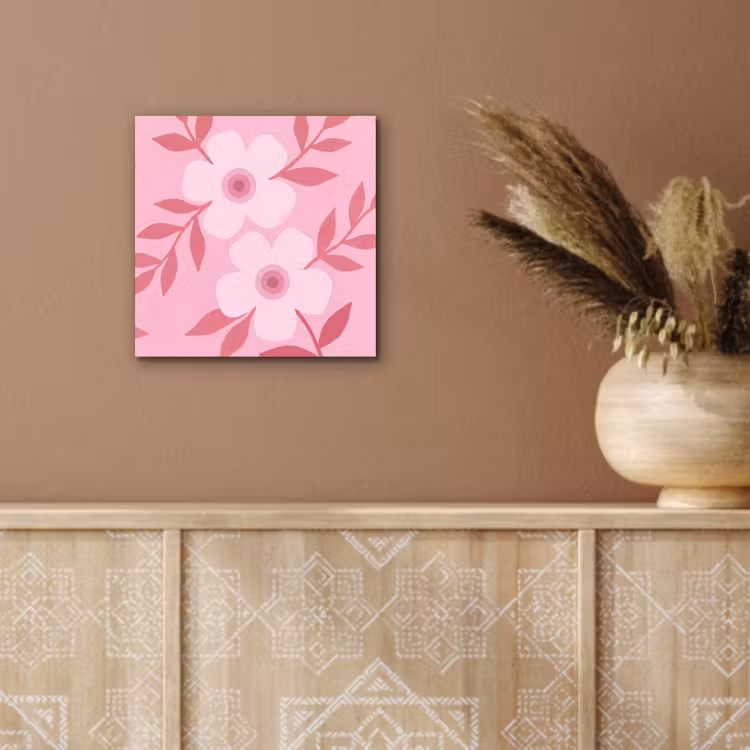 Bloemen - Abstract - Modern - Roze - Natuur aluminium wit klein -sfeer4
