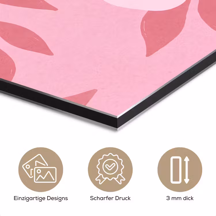 Bloemen - Abstract - Modern - Roze - Natuur aluminium wit klein -closeup_DE