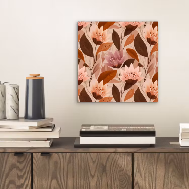 Bloemen - Bladeren - Bruin aluminium wit klein 46 -sfeer1