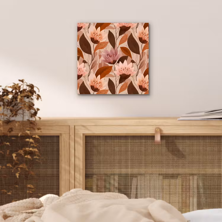 Bloemen - Bladeren - Bruin aluminium wit klein 46 -sfeer3