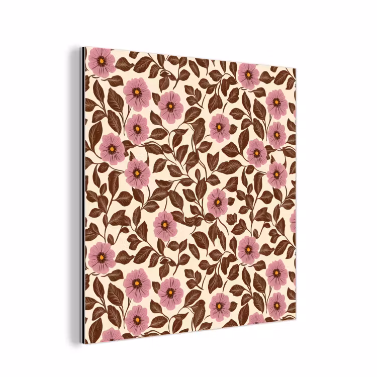 Bloemen - Bladeren - Kleurrijk aluminium wit klein 46 -3d