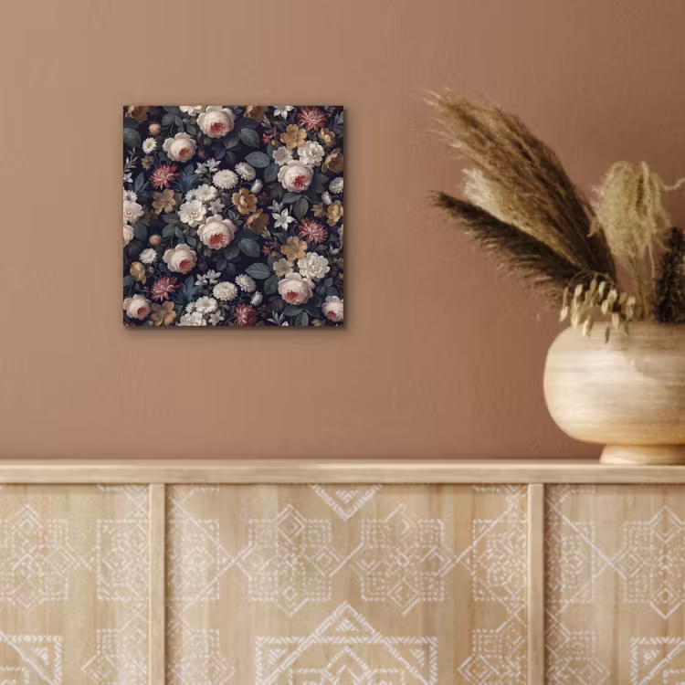 Bloemen - Boeket - Botanisch - Vintage - Donkere achtergrond aluminium wit klein -sfeer4