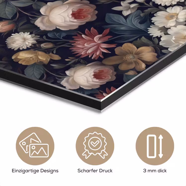 Bloemen - Boeket - Botanisch - Vintage - Donkere achtergrond aluminium wit klein -closeup_DE
