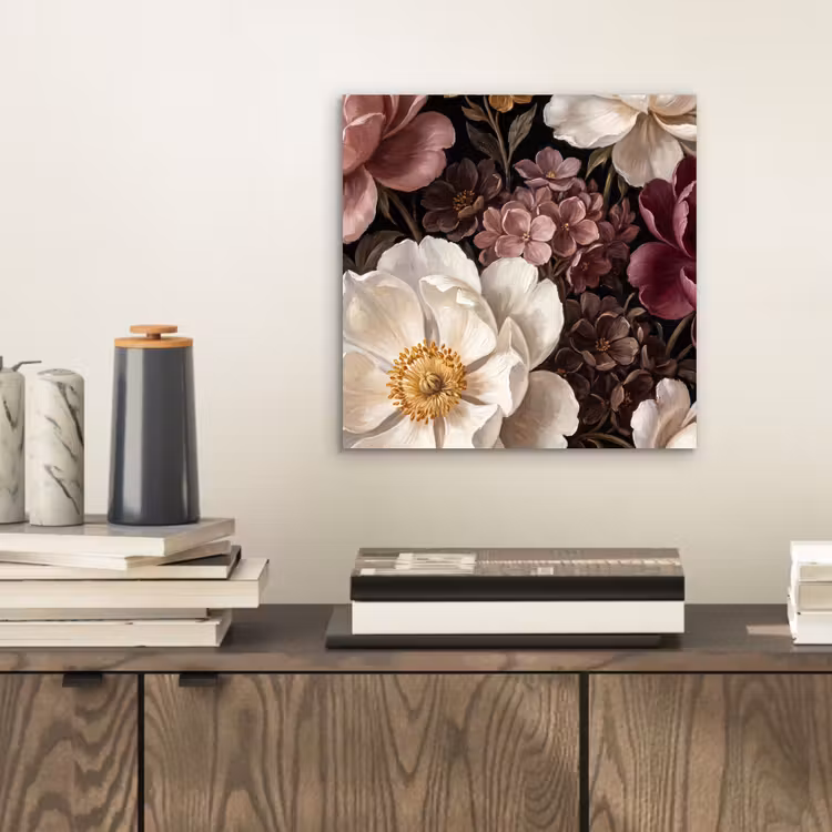 Bloemen - Boeket - Klassiek - Donker - Rood aluminium wit klein -sfeer1