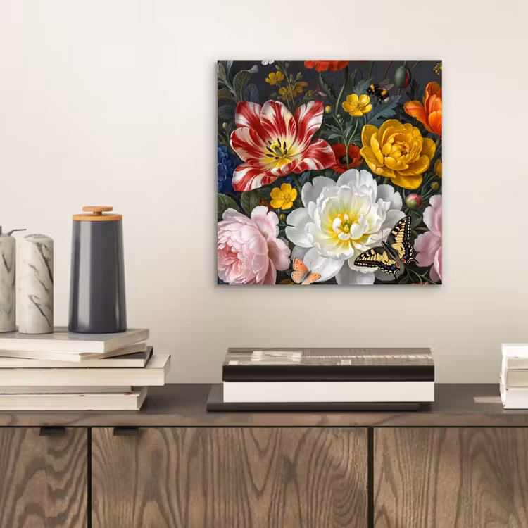 Bloemen - Boeket - Klassiek - Kleurrijk - Natuur aluminium wit klein -sfeer1