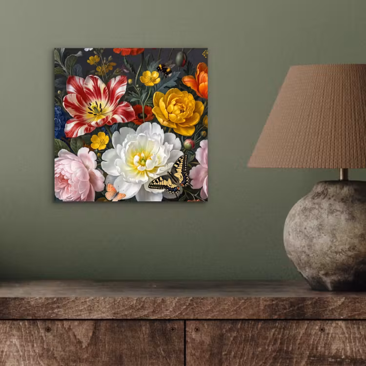 Bloemen - Boeket - Klassiek - Kleurrijk - Natuur aluminium wit klein -sfeer2