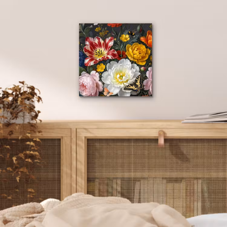 Bloemen - Boeket - Klassiek - Kleurrijk - Natuur aluminium wit klein -sfeer3