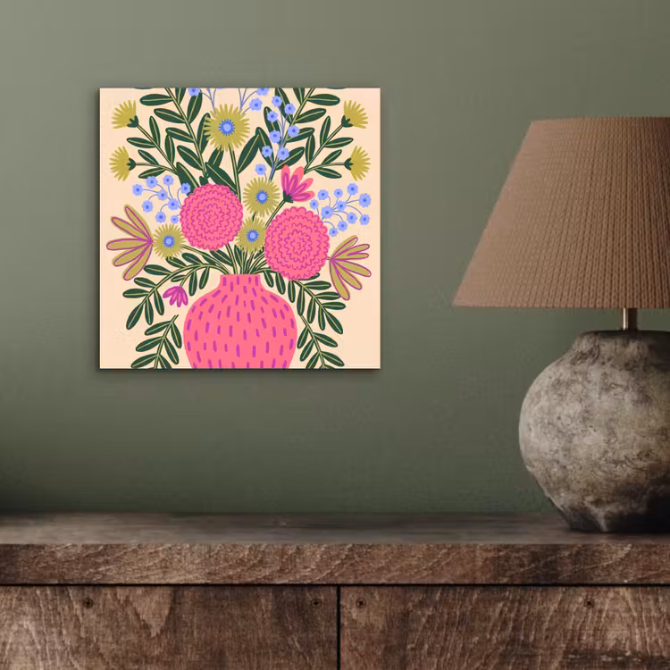 Bloemen - Boeket - Natuur - Abstract - Roze aluminium wit klein -sfeer2