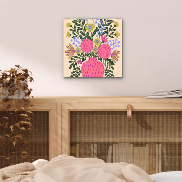 Bloemen - Boeket - Natuur - Abstract - Roze aluminium wit klein -sfeer3