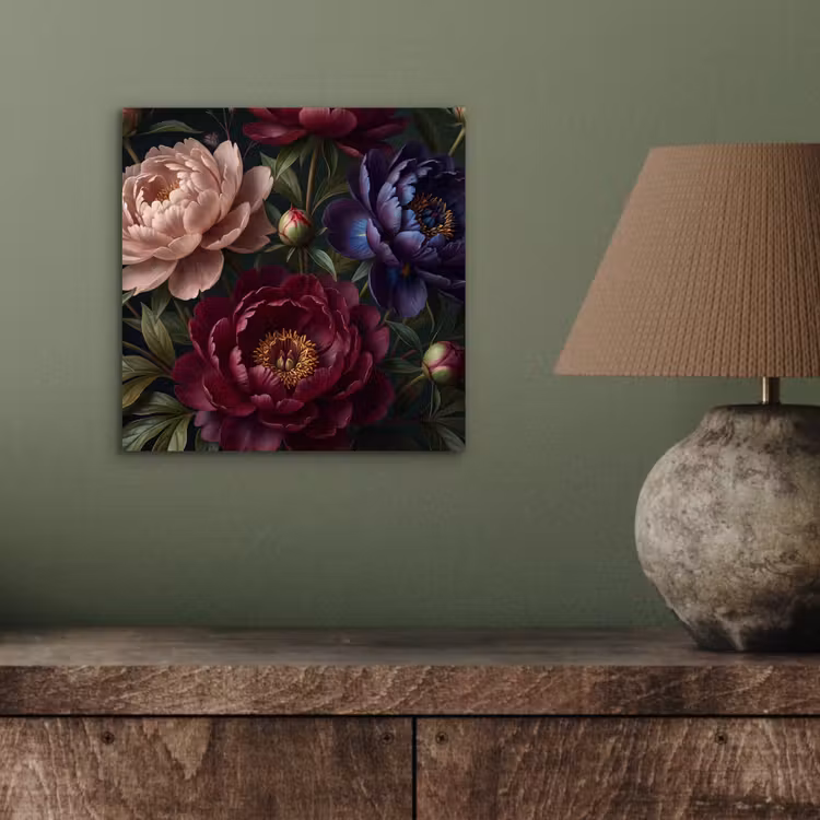 Bloemen - Boeket - Natuur - Modern - Donker aluminium wit klein -sfeer2