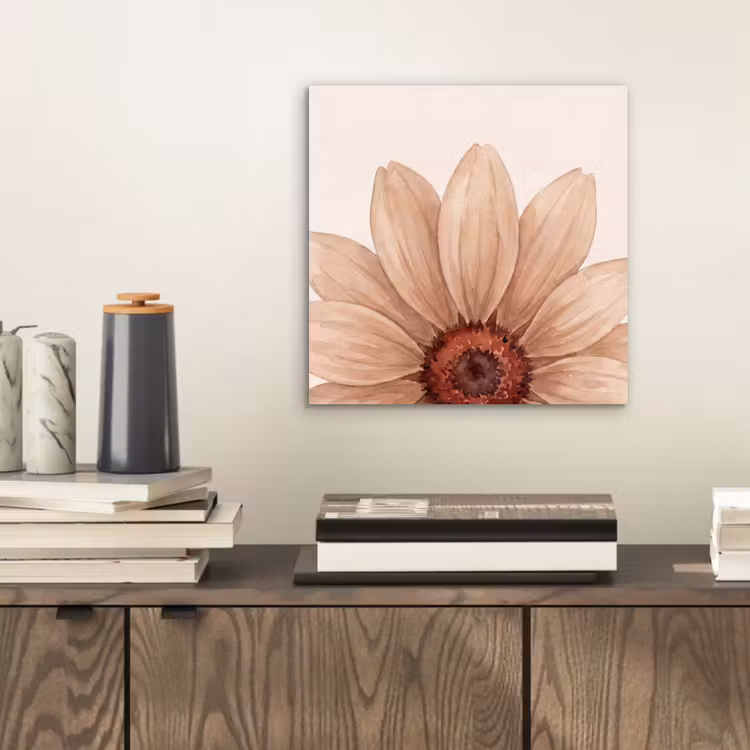 Bloemen - Bloemblad - Natuur - Aquarel - Beige aluminium wit klein -sfeer1
