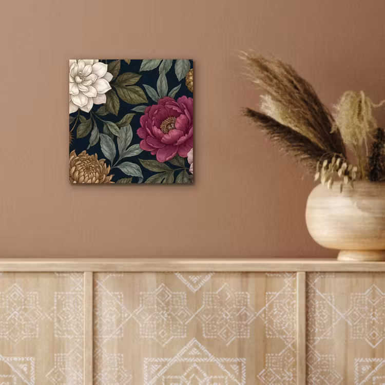 Bloemen - Botanisch - Illustratie - Donker - Vintage aluminium wit klein -sfeer4