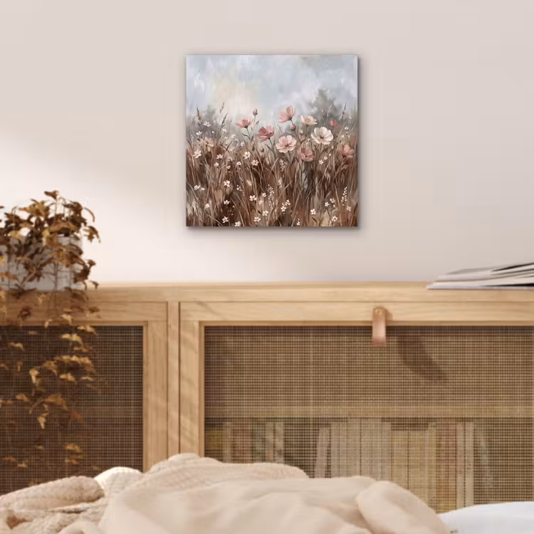 Bloemen - Botanisch - Schilderij - Pastel - Rustiek aluminium wit klein -sfeer3