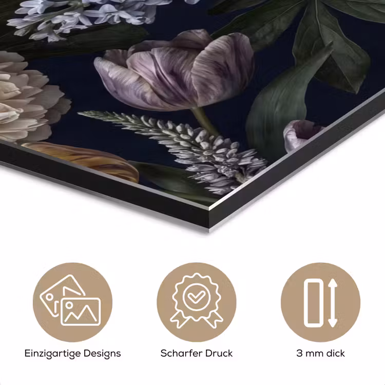 Bloemen - Donker - Elegant - Natuur - Wit aluminium wit klein -closeup_DE