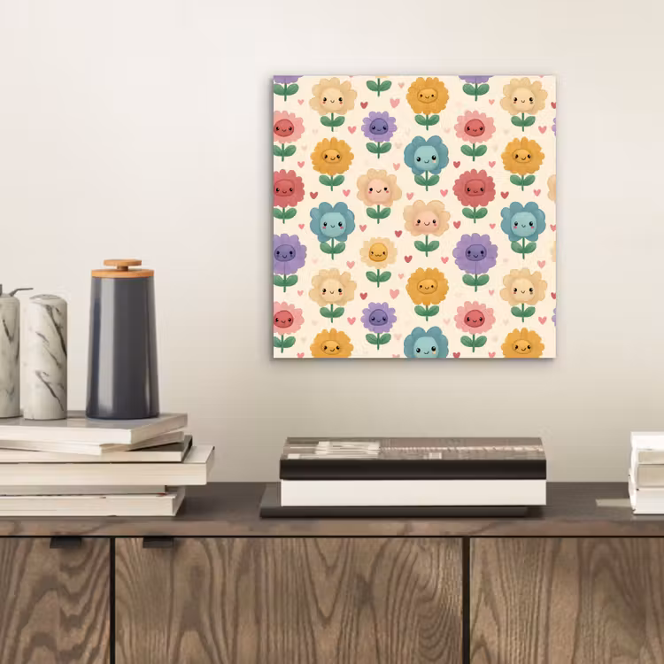 Bloemen - Hartjes - Kleurrijk aluminium wit klein 46 -sfeer1