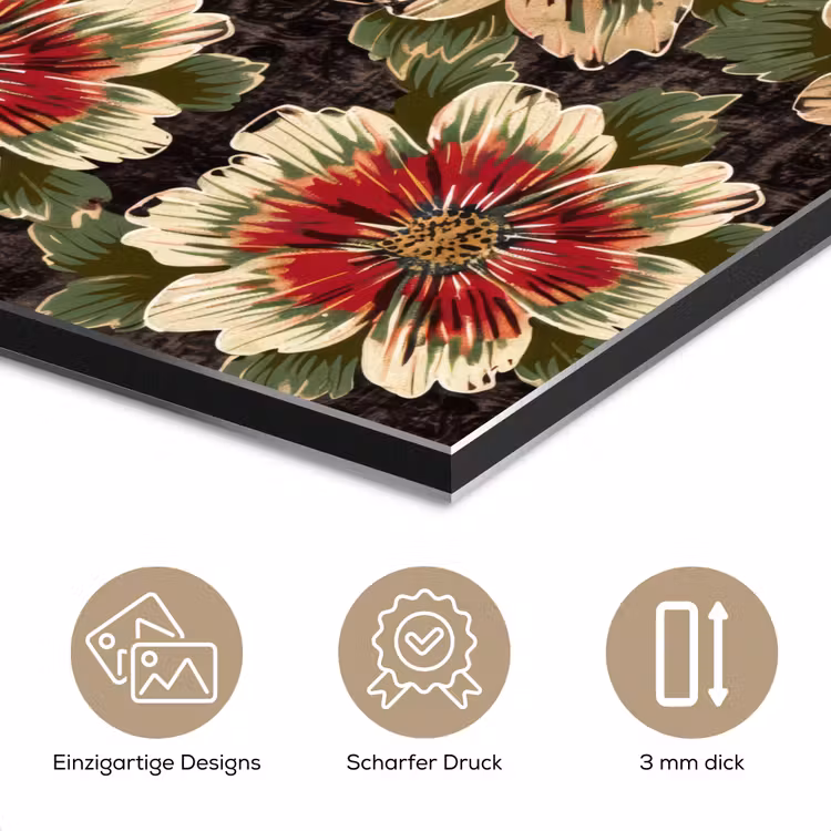 Bloemen - Klassiek - Patroon - Rood aluminium wit klein 46 -closeup_DE